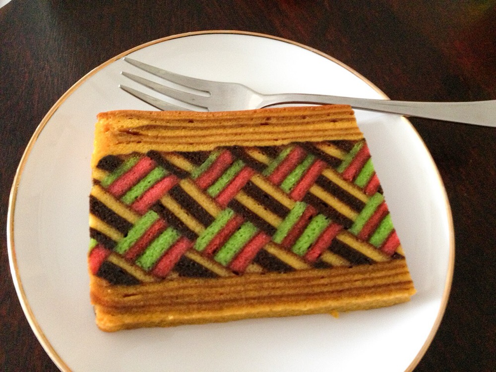 Kueh lapis, sliced to show its layers